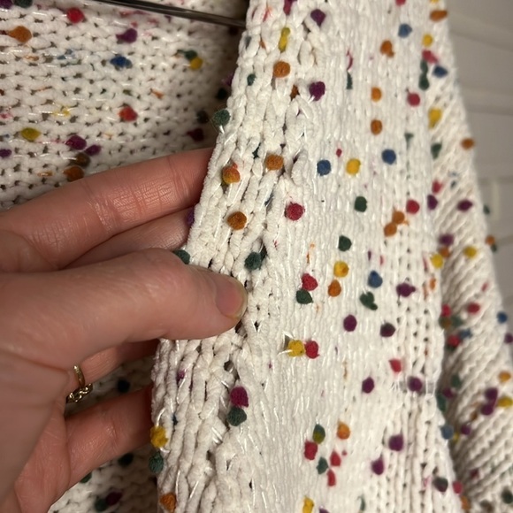 P.S Kate Off White Confetti Knit Open Cardigan, Women’s Size Small/ Medium - Picture 9 of 10